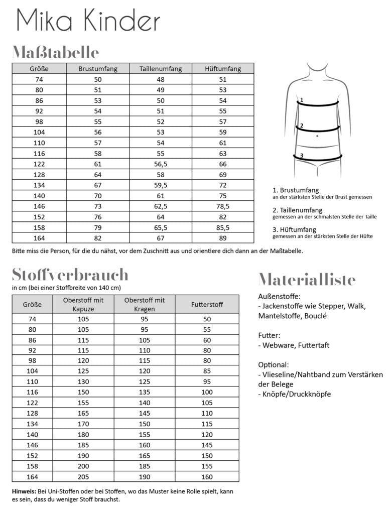 Papierschnittmuster Mika Kinder von Fadenkäfer