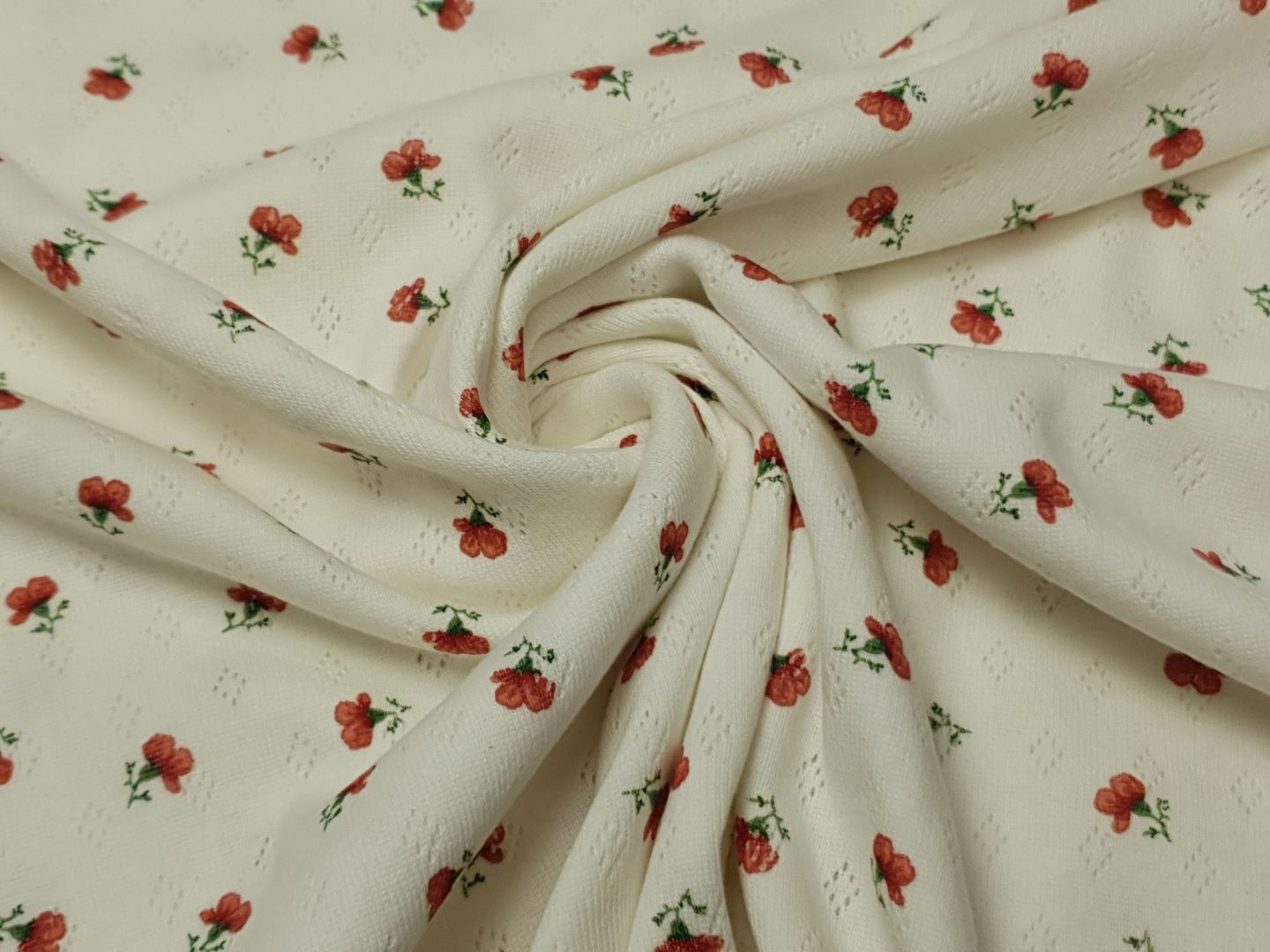 Millefleurs offwhite/rot/grün