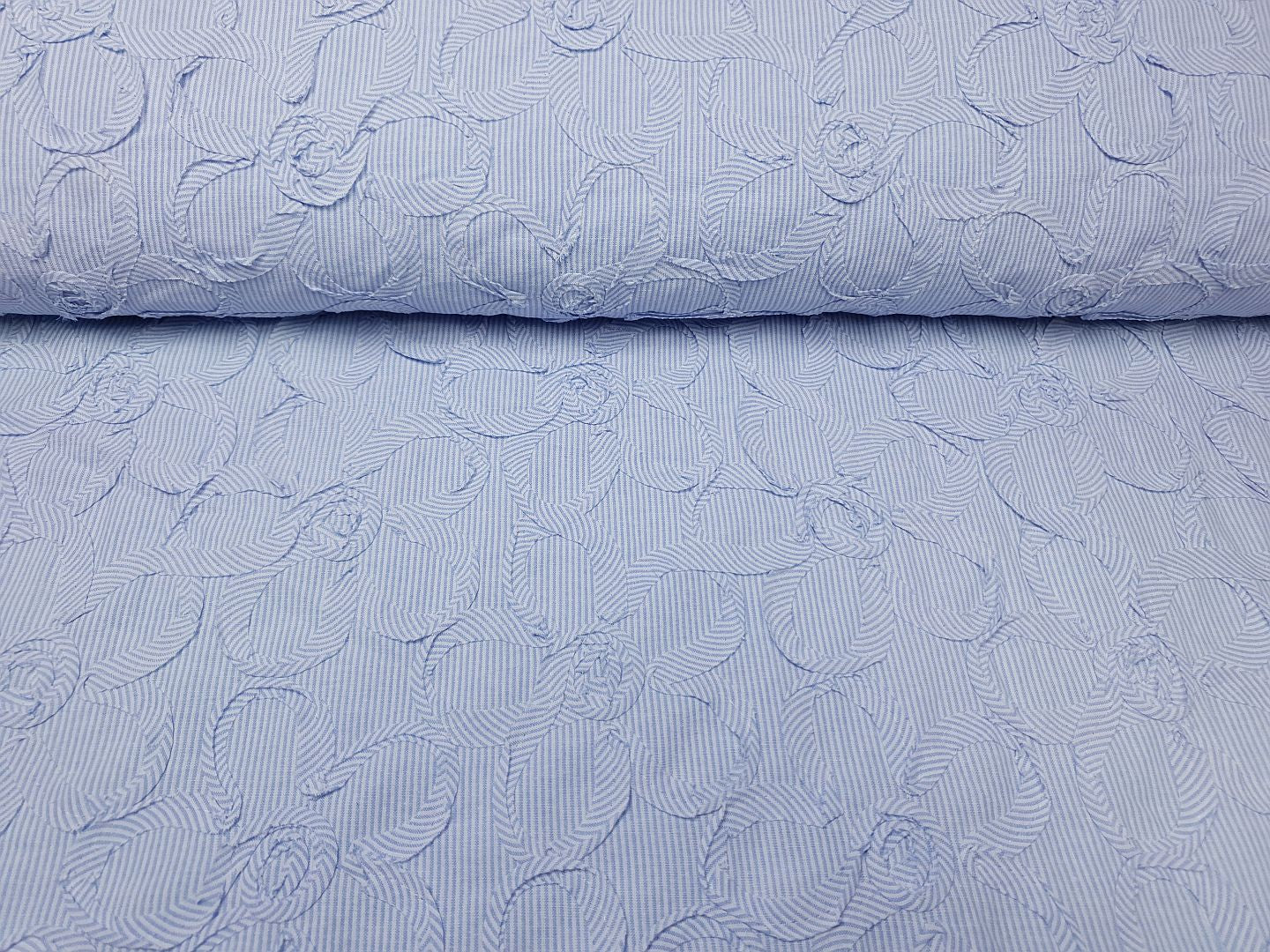 Einzelstück Mini Stripe Embroidery hellblau/weiss