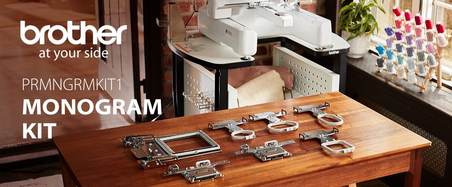 Brother PR-Monogramm-Kit mit Kompaktrahmen-Kit und Klemmrahmen-Set 100 x 100 mm