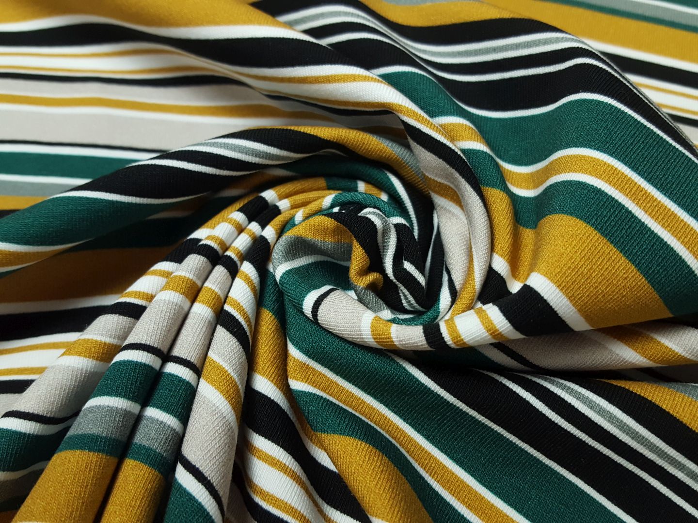 Multicolour Stripe petrol/ocker/schwarz