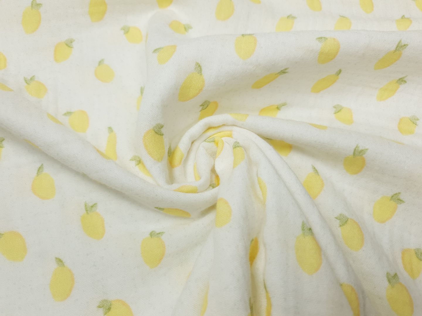 Einzelstück Muslin-Double Gaze Lemons offwhite/gelb