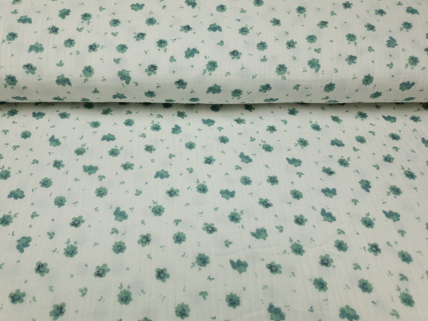 Muslin-Double Gaze Lero offwhite/helles petrol