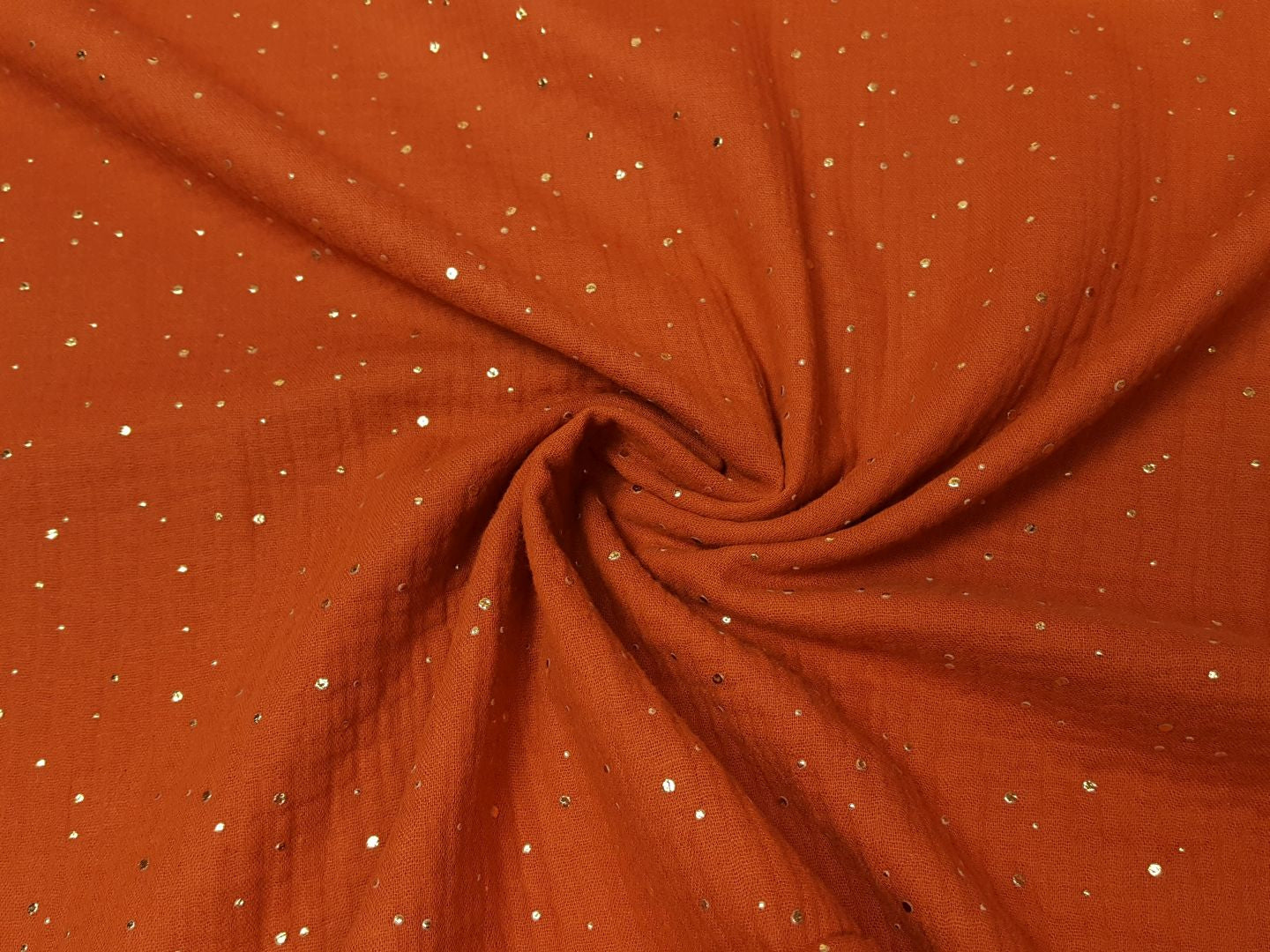 Muslin-Double Gaze rost mit gold Punkten