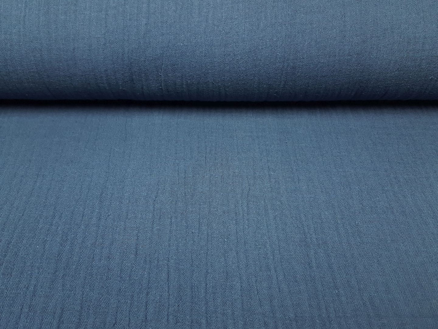 Muslin-Double Gaze uni jeansblau