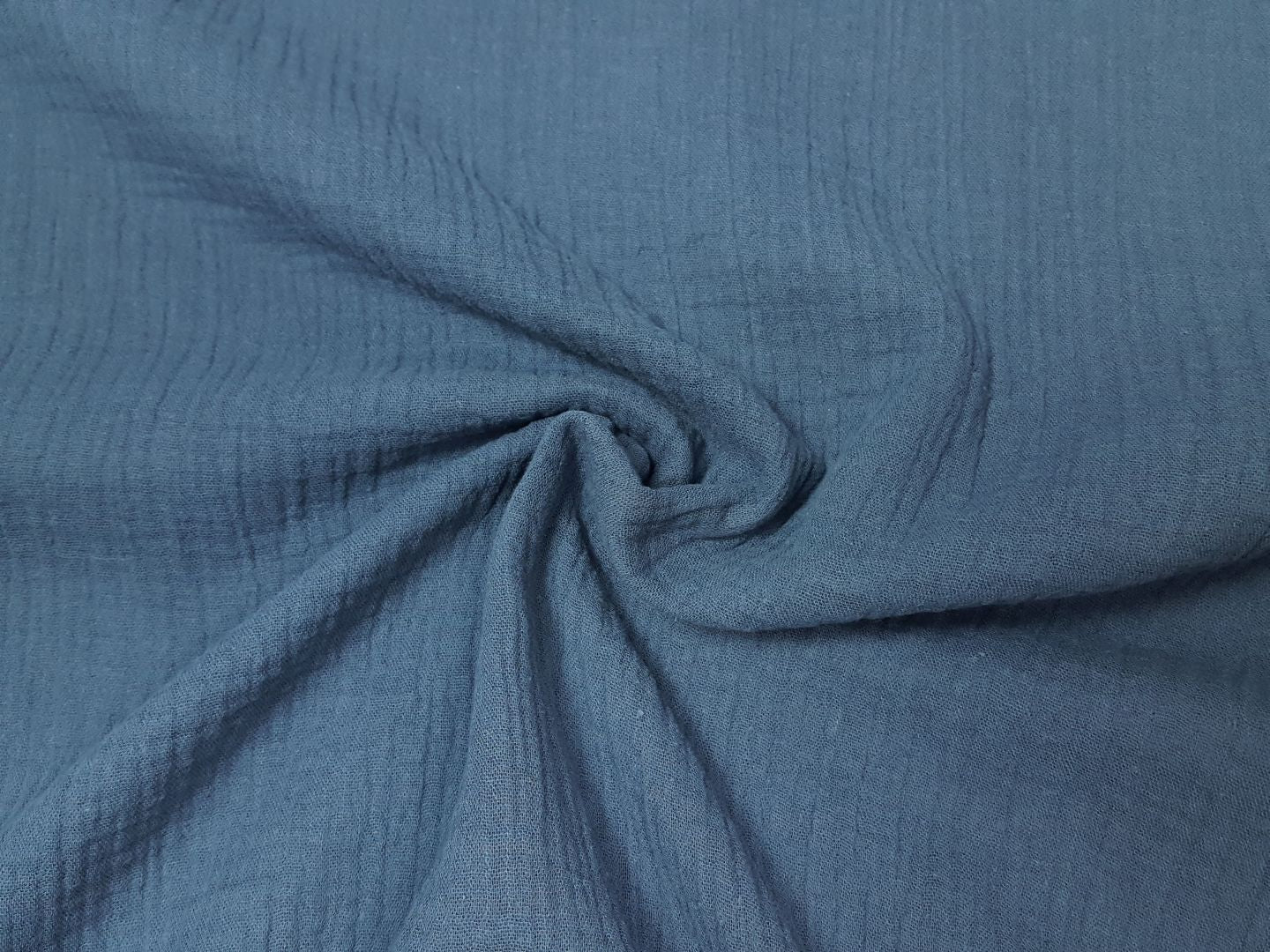 Muslin-Double Gaze uni jeansblau