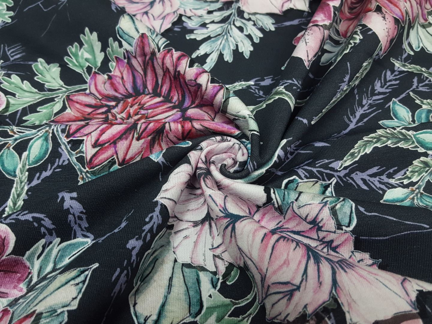 Einzelstück My Watercolor Garden by Lila-Lotta anthrazit/altrosa/mint