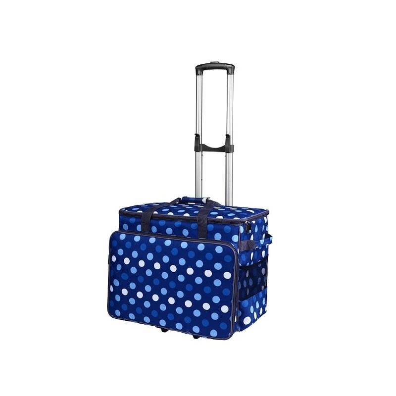 Nähmaschinentasche mit Trolley blau