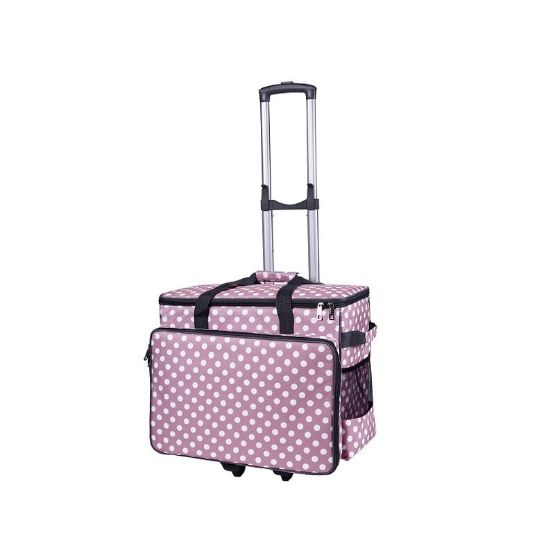 Nähmaschinentasche mit Trolley rosa