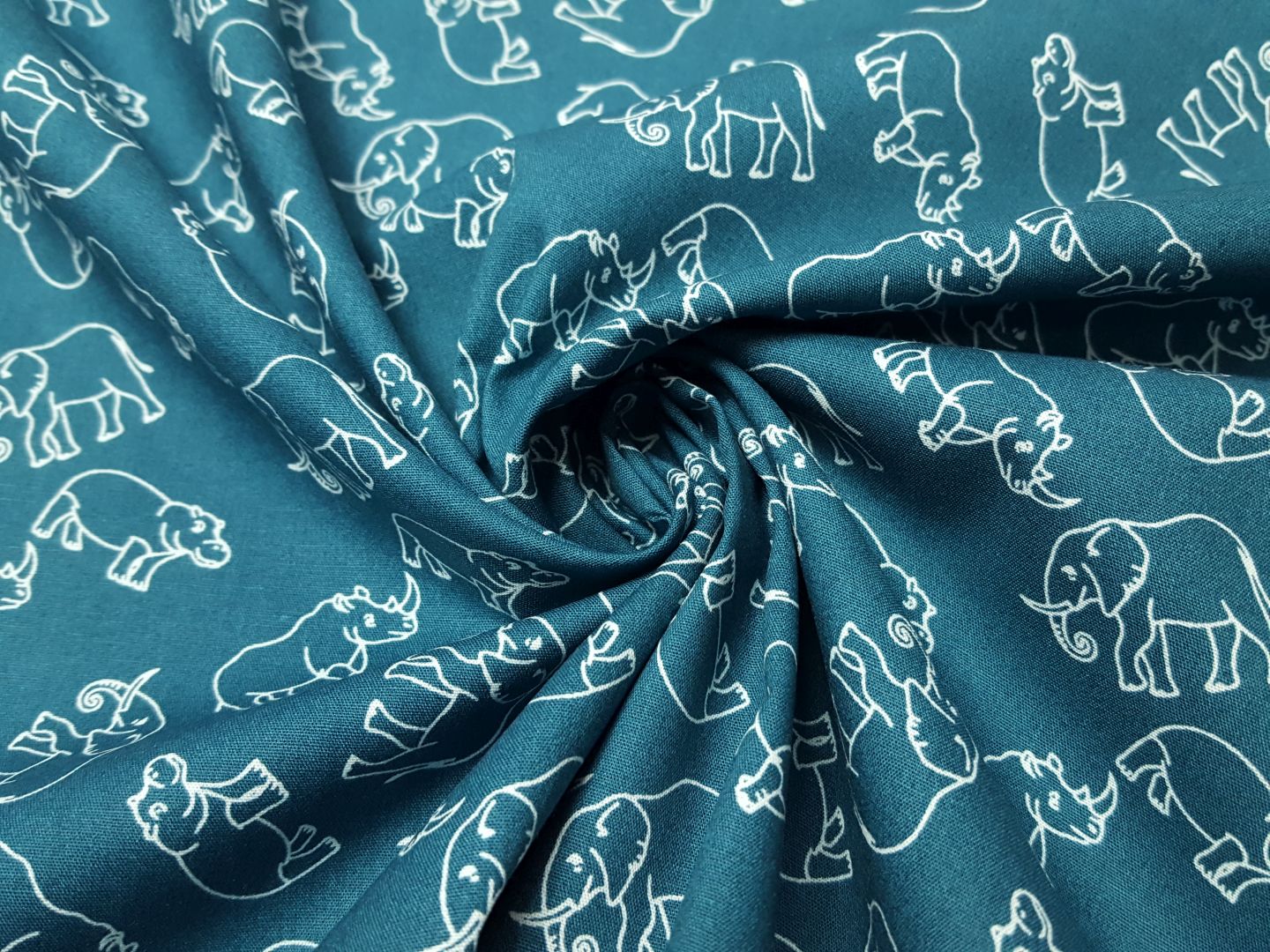 Elefant petrol/weiss