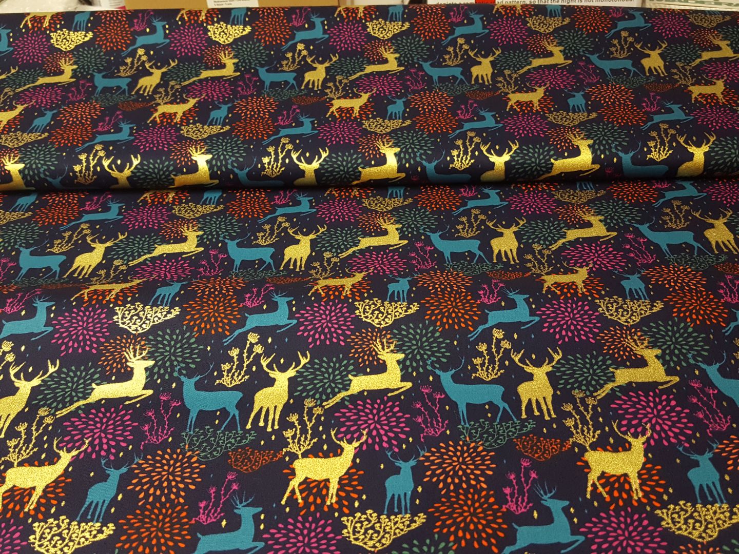 Oh Deer nachtblau/gold/bunt