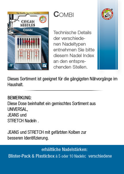 Organ Combi Box 10x 130/705 H Nähmaschinennadel