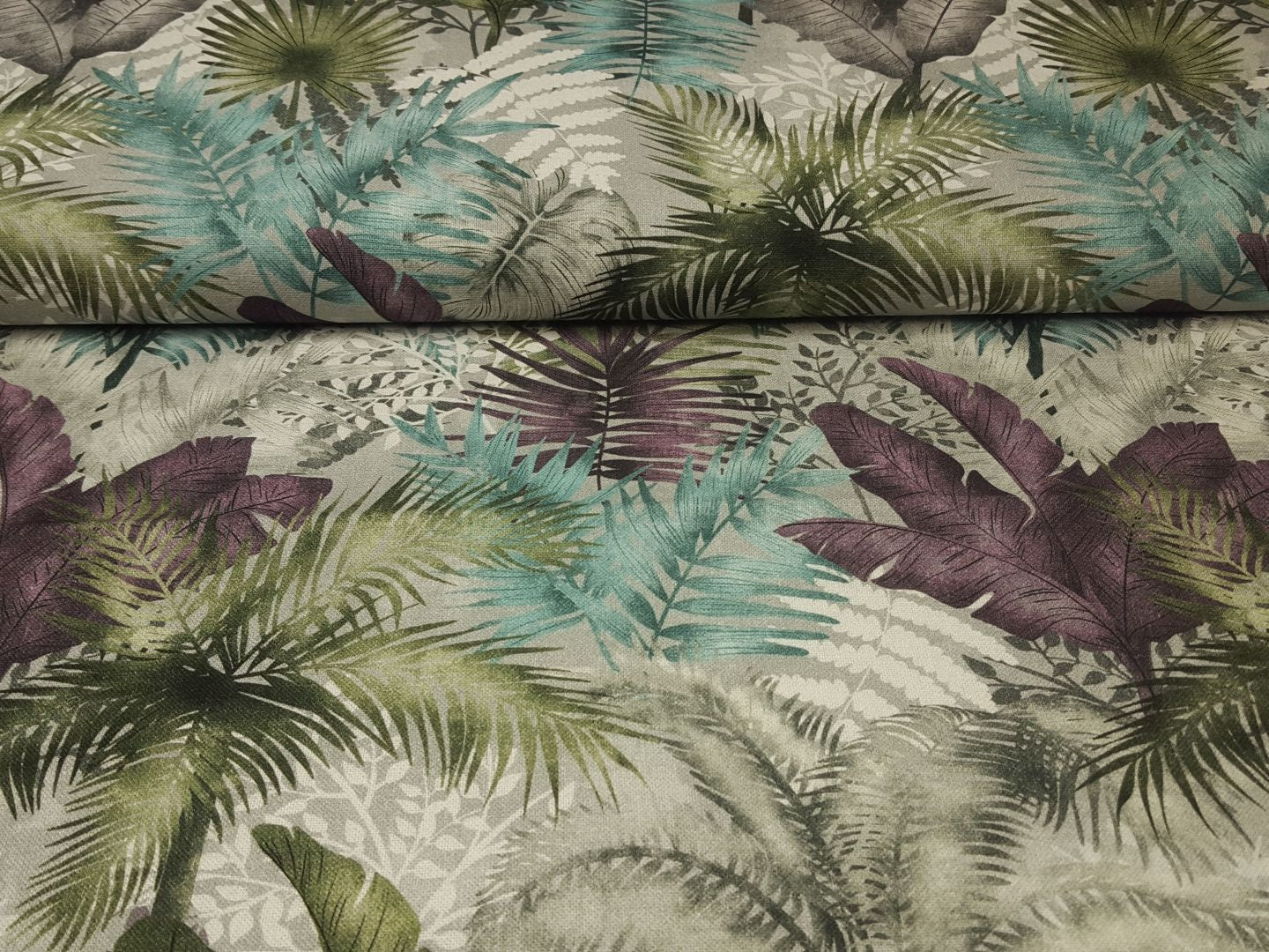 Einzelstück Palm Garden hellgrau/violett/türkis