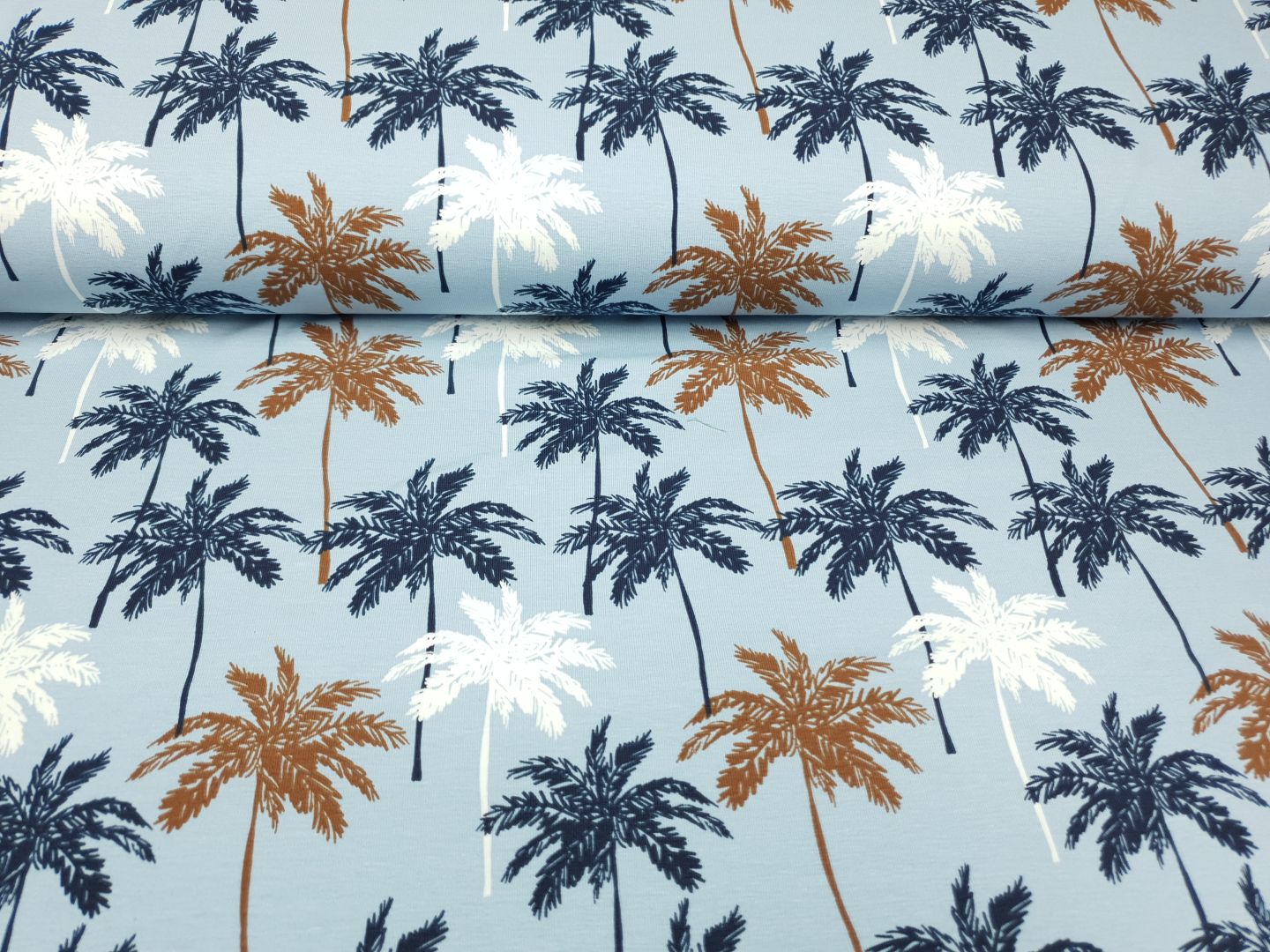 Palm hellblau/dunkelblau/offwhite/rost