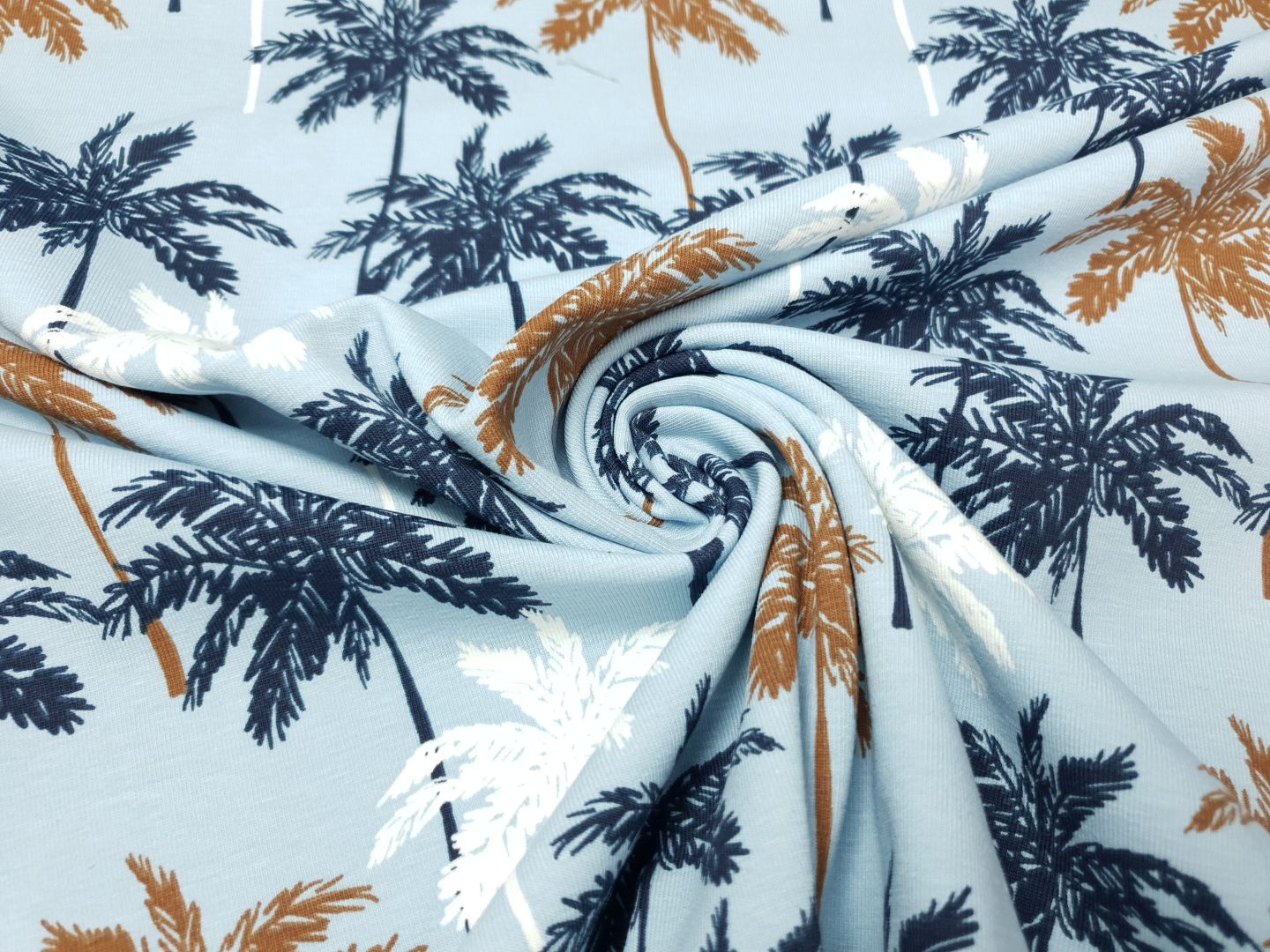 Palm hellblau/dunkelblau/offwhite/rost