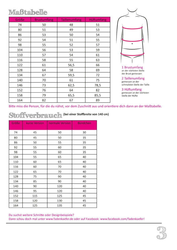Papierschnittmuster Basic-Pullover Kinder von Fadenkäfer