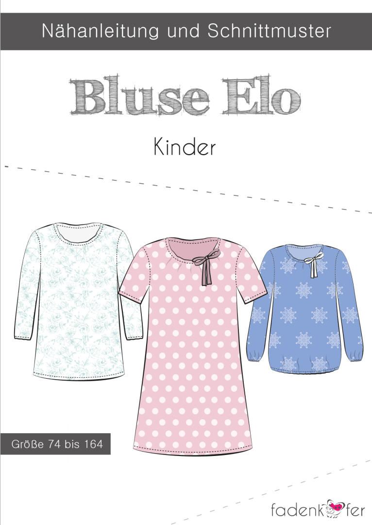 Papierschnittmuster Bluse Elo für Kinder von Fadenkäfer