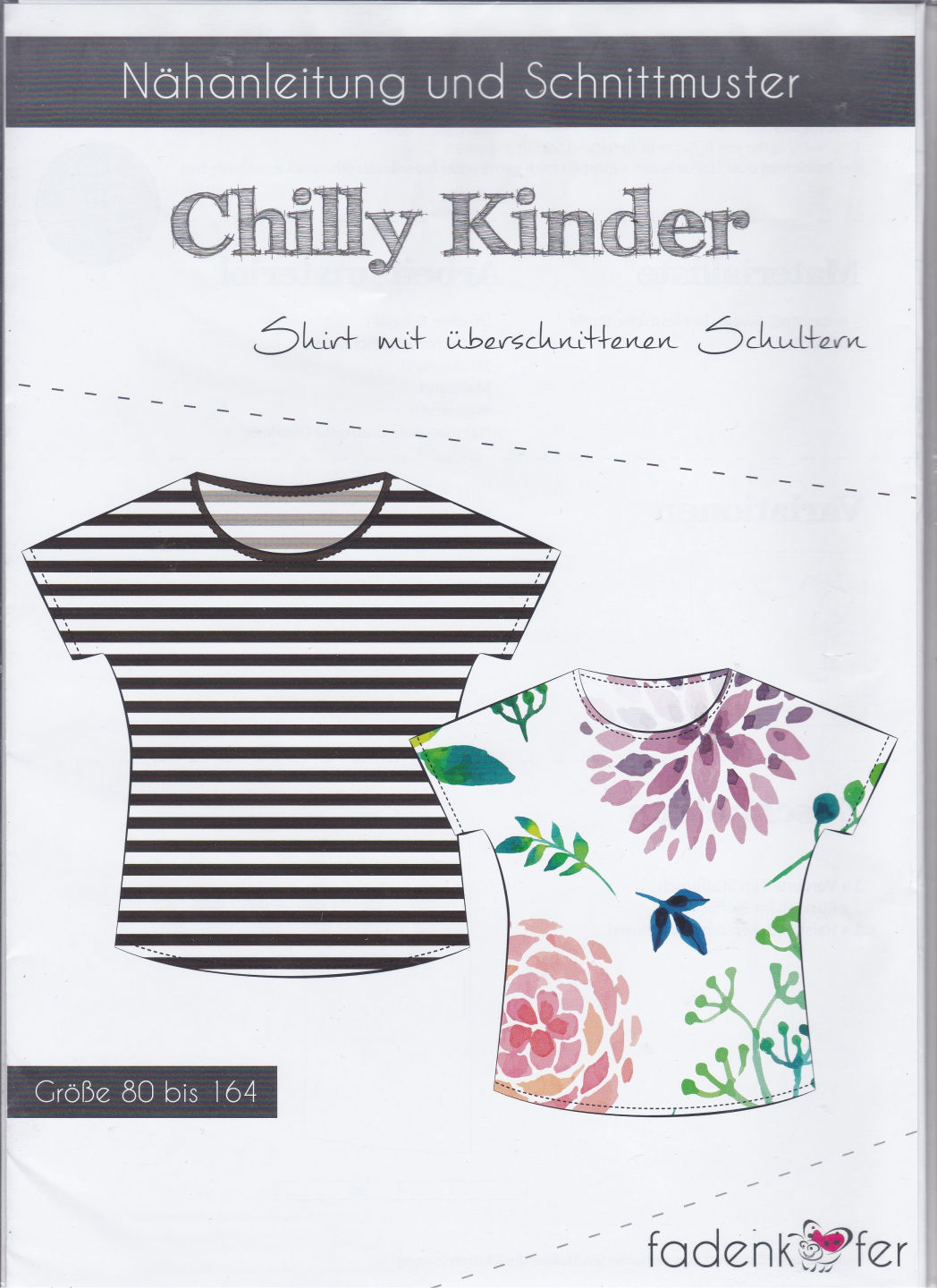 Papierschnittmuster Basic-Shirt Chilly Kinder von Fadenkäfer