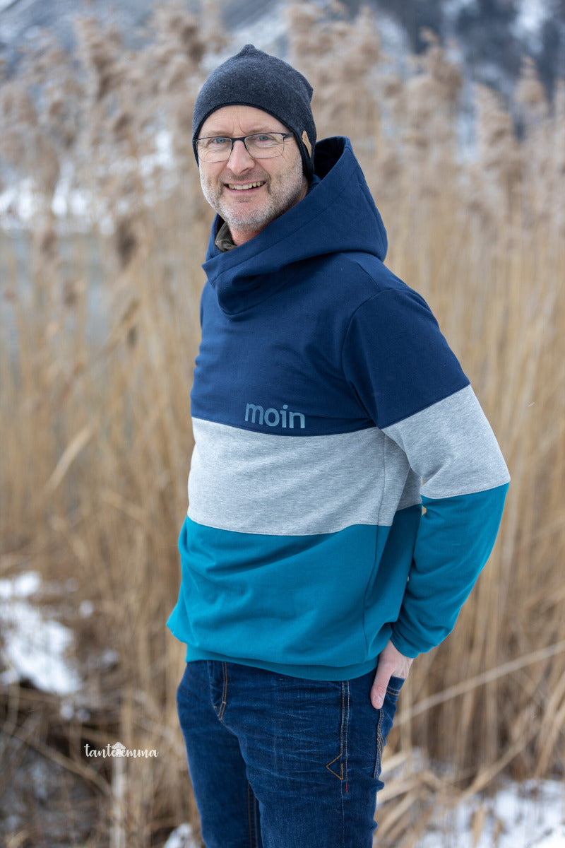 Papierschnittmuster Hoodie Toni Herren von Fadenkäfer