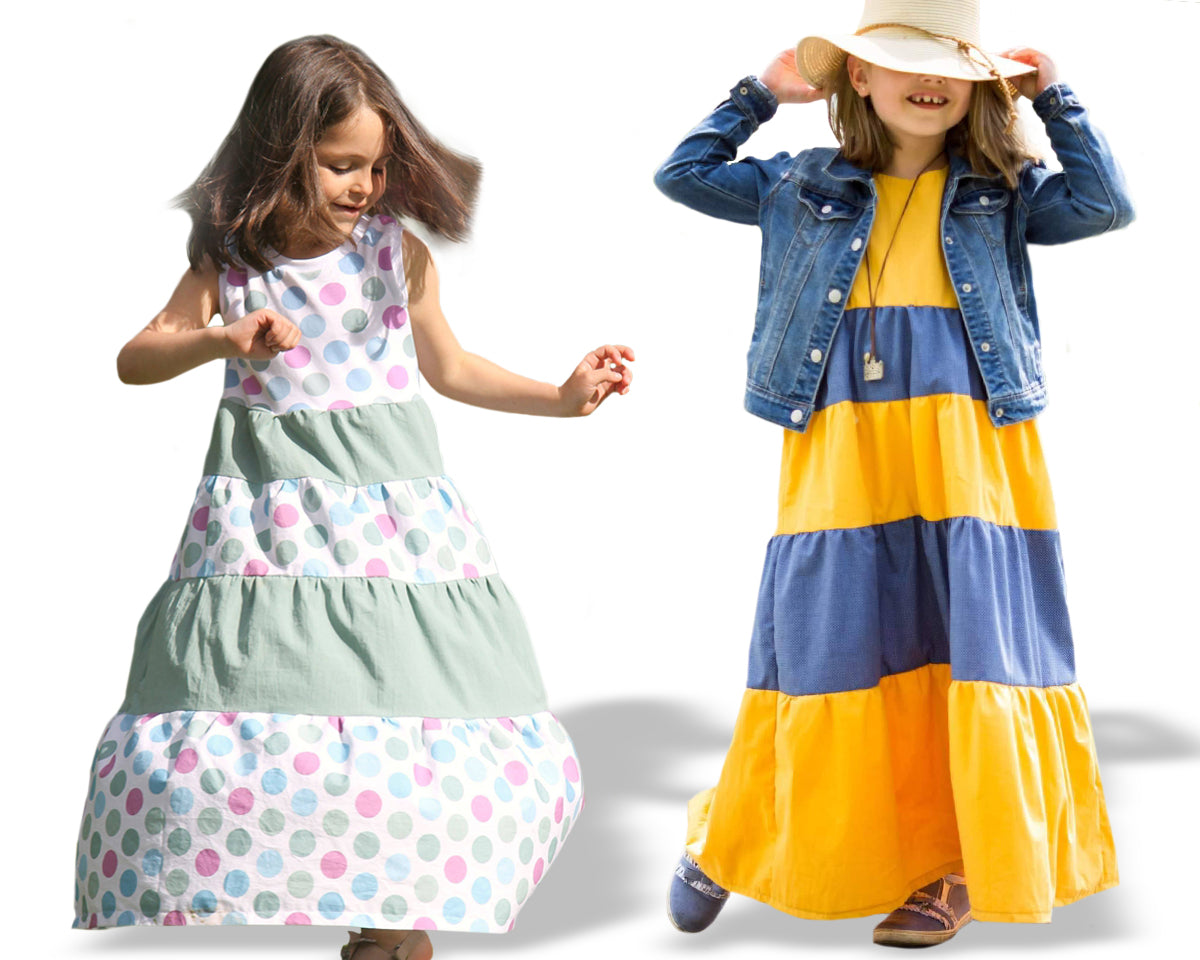 Papierschnittmuster Kleid Fiona für Kinder von Fadenkäfer