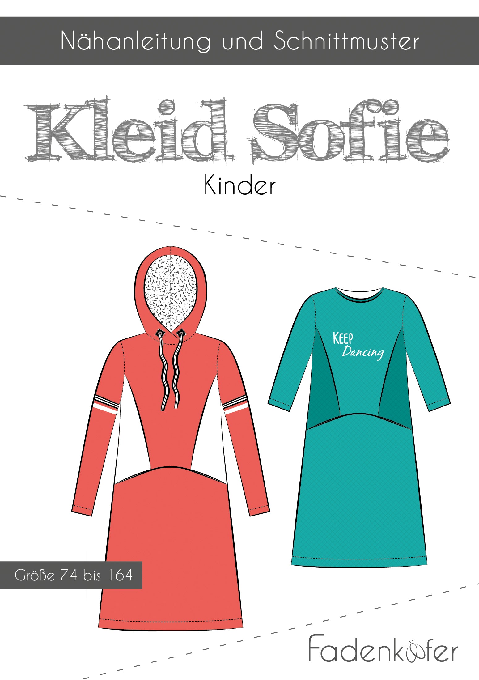 Papierschnittmuster Kleid Sofie Kinder von Fadenkäfer