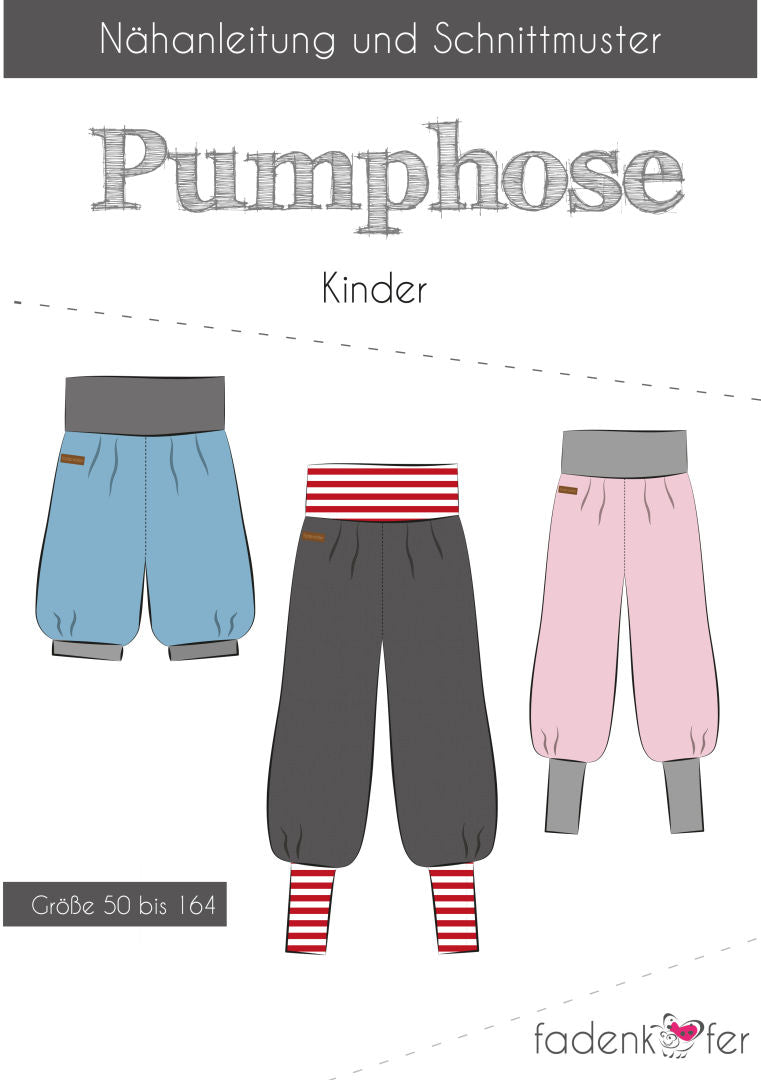 Papierschnittmuster Pumphose Kinder von Fadenkäfer