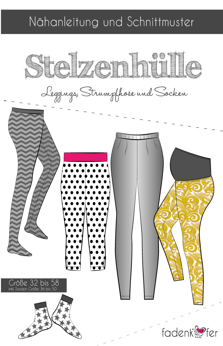 Papierschnittmuster Stelzenhülle Leggings/Socken Erwachsene von Fadenkäfer