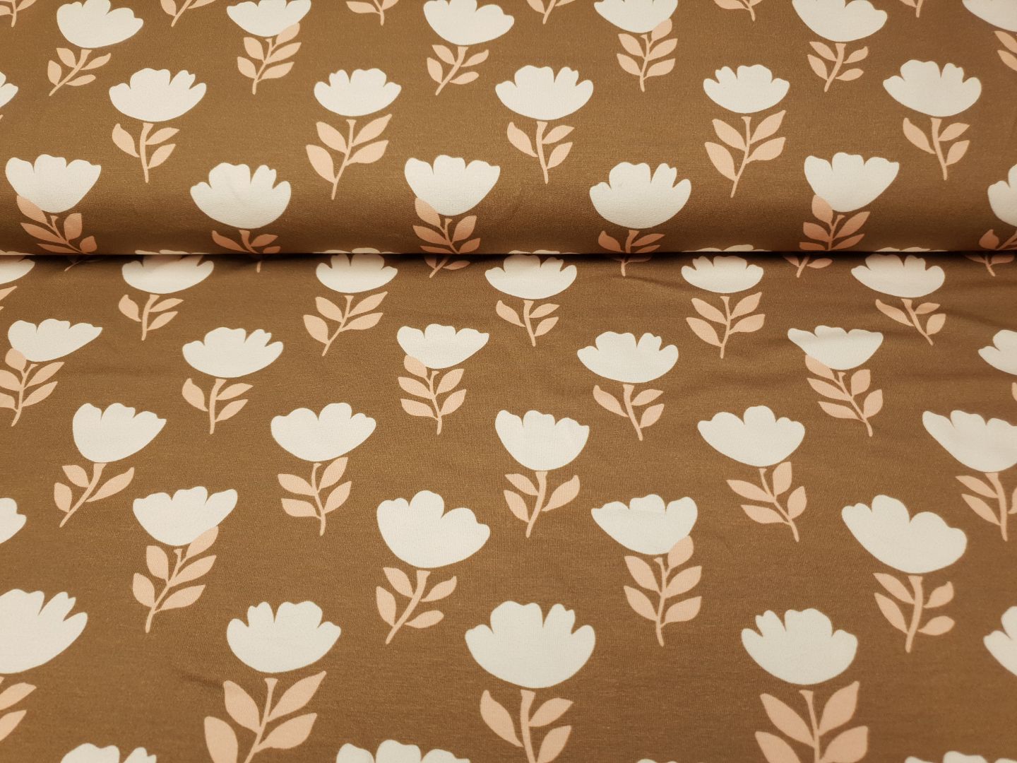 Pastell Flowers rehbraun/lachs/creme