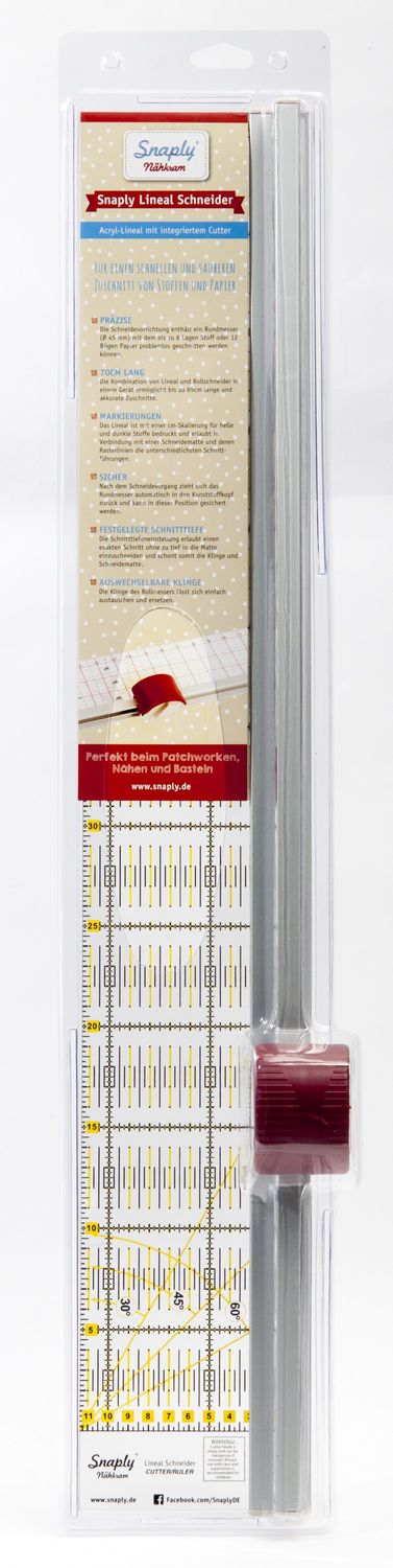 Patchwork Lineal mit integriertem Rollschneider