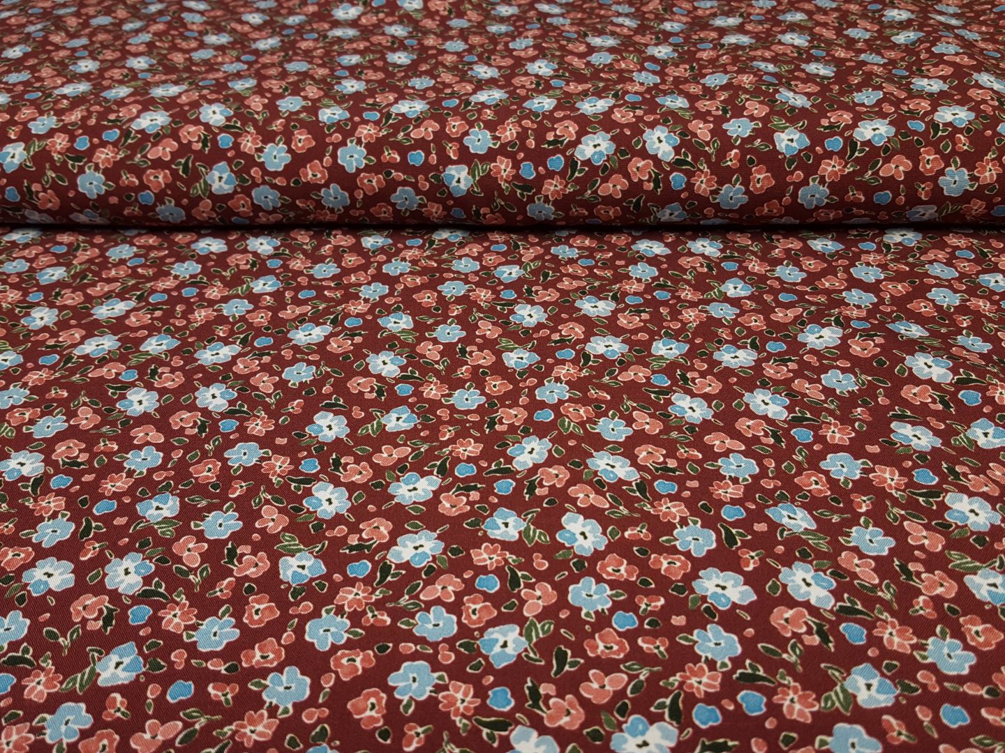 Petit Fleur bordeaux/hellblau