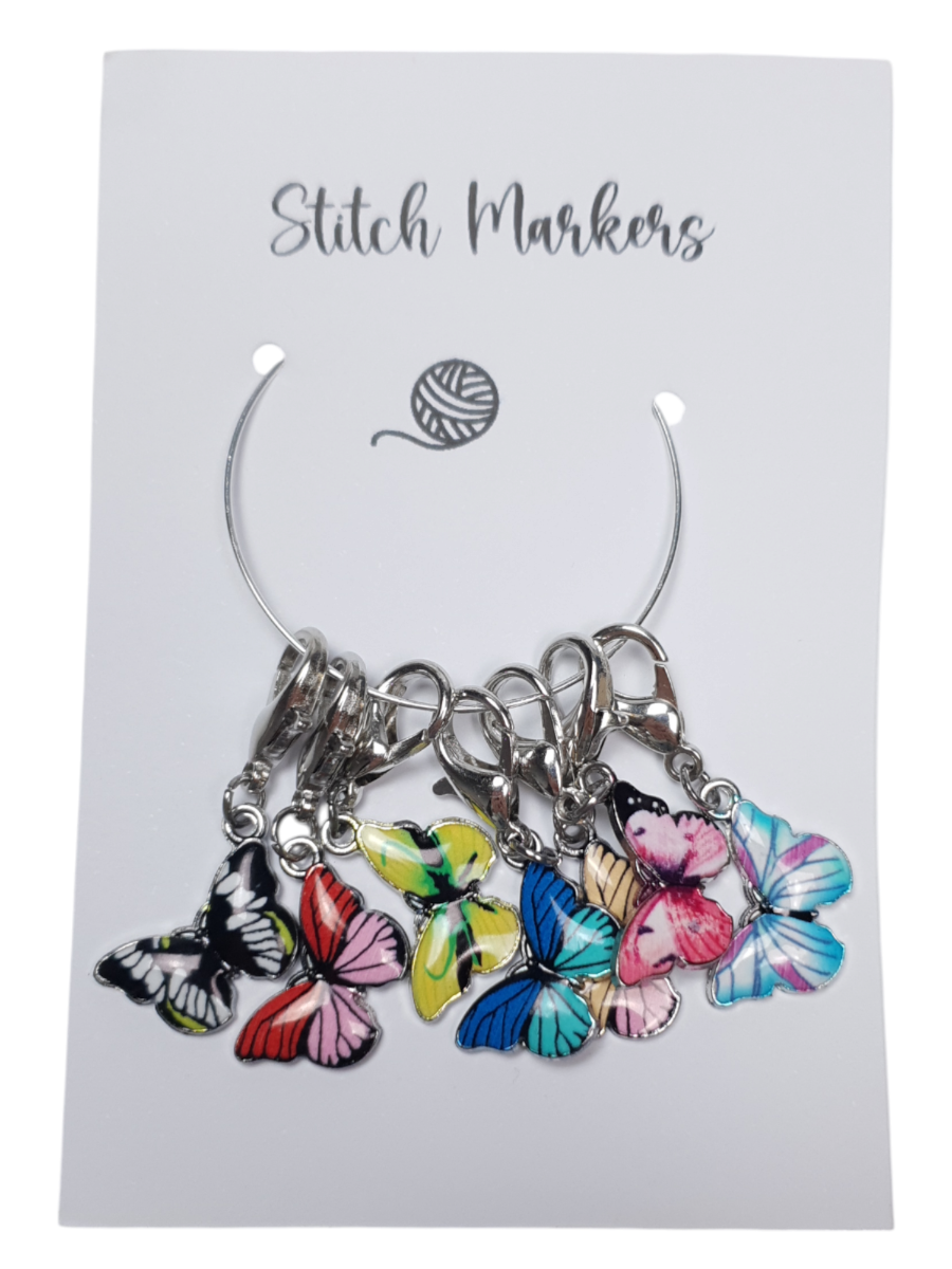 Maschenmarkierer Set Schmetterling silber
