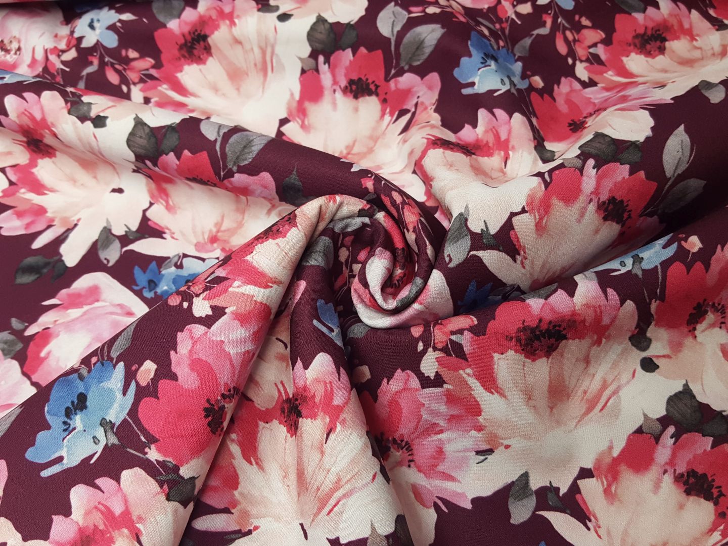 Softshell Pink Flower bordeaux/pink/blau
