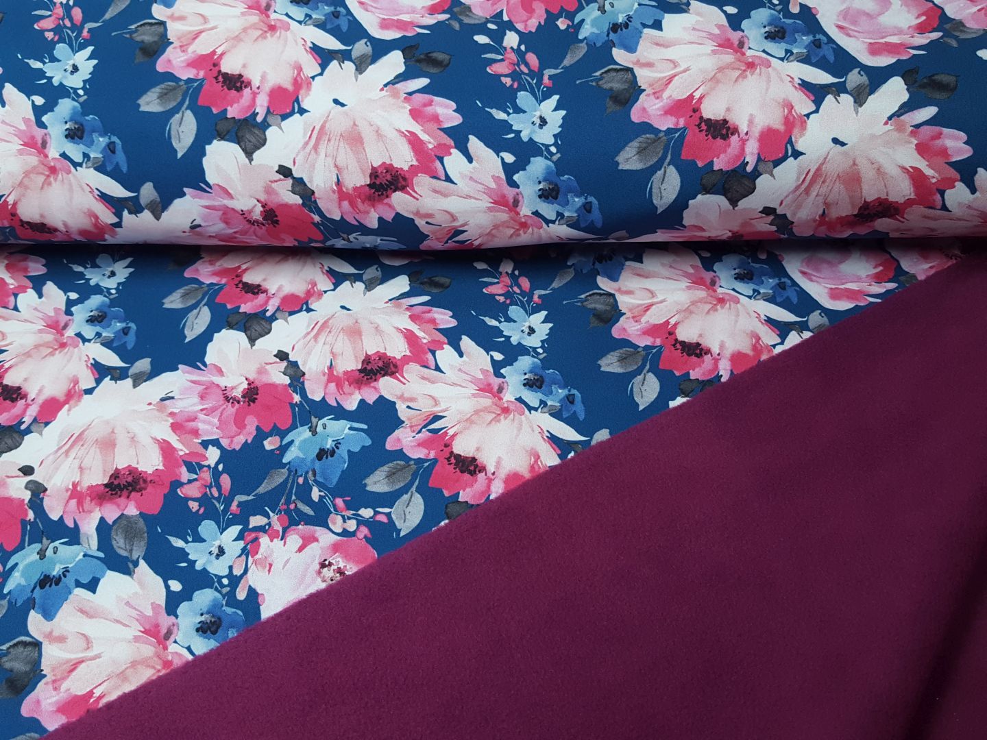 Softshell Pink Flower petrol/pink/blau/beere