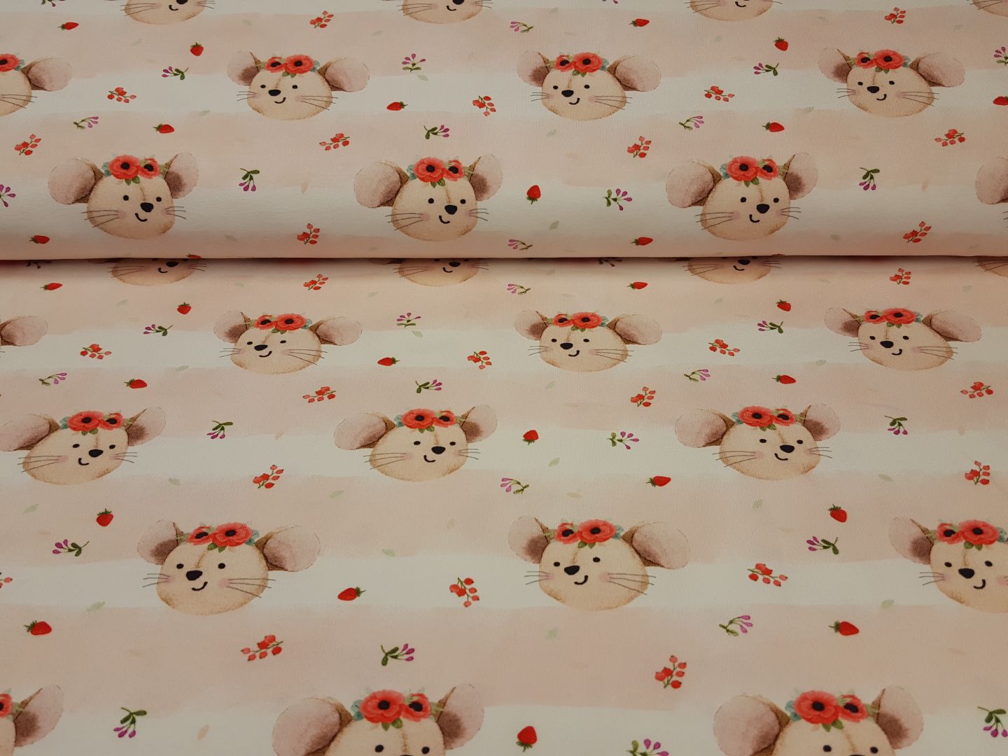 Poppies Maus zartrosa/offwhite/beige/rot