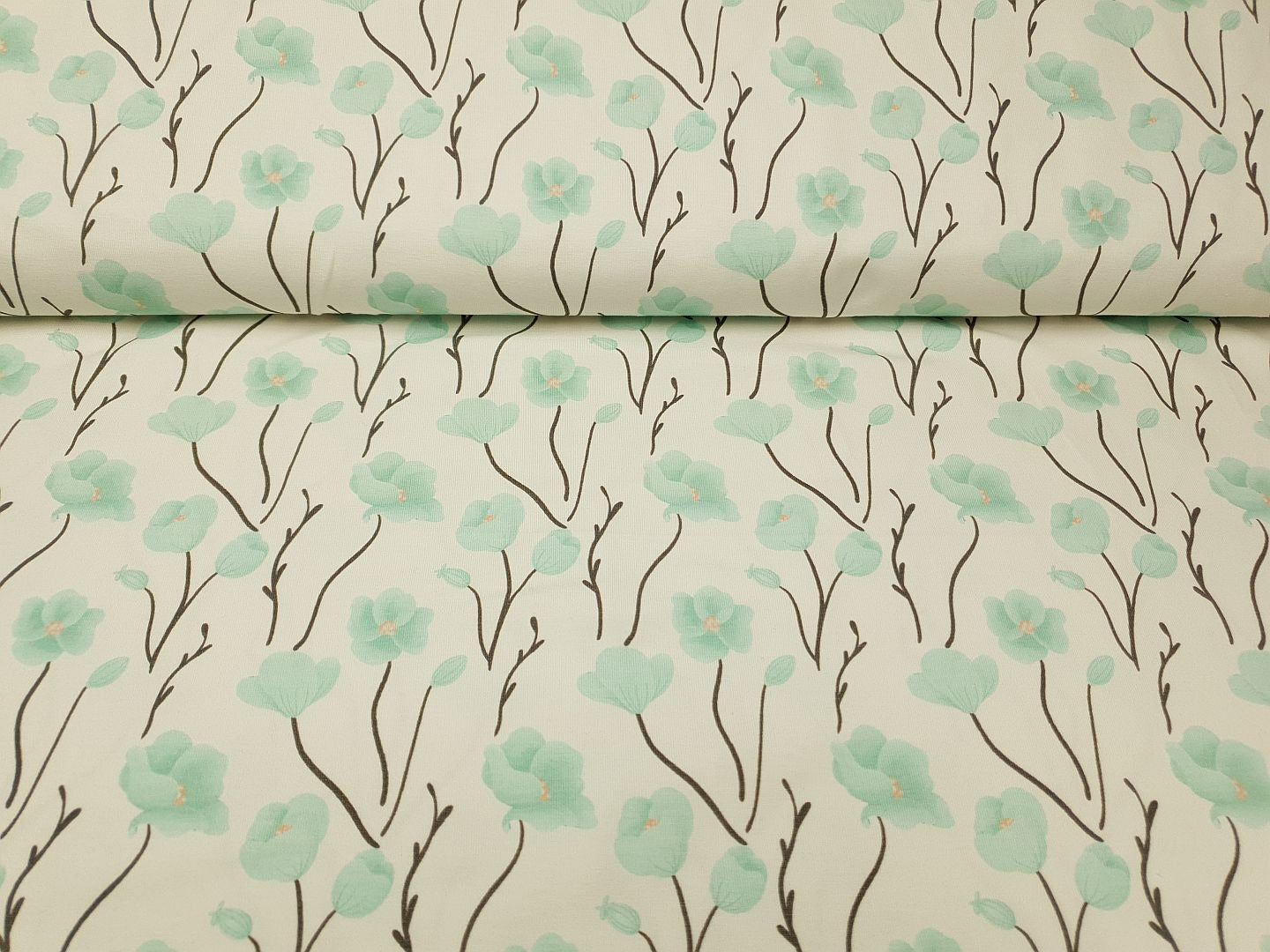 Poppy offwhite/mint/dunkelbraun