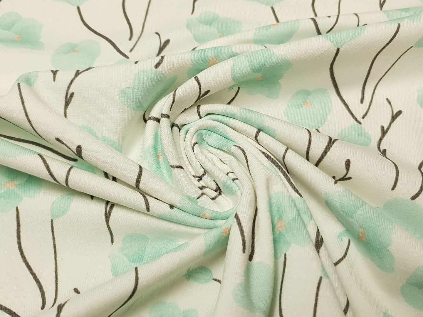 Poppy offwhite/mint/dunkelbraun