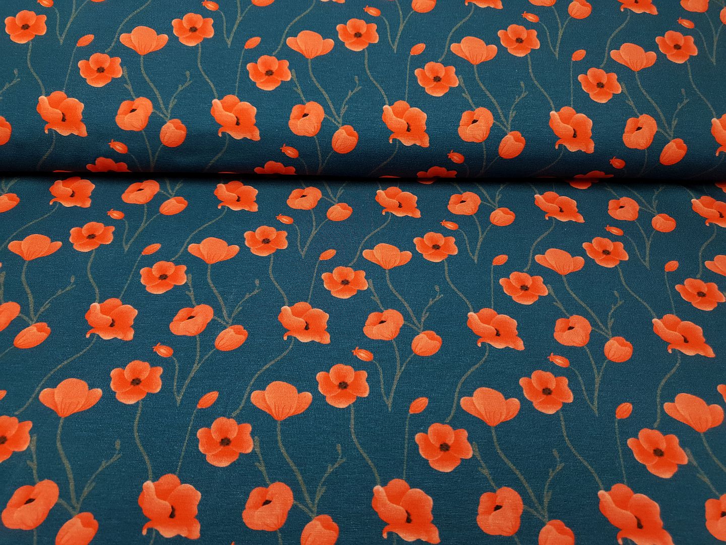 Poppy petrol/rot/braun