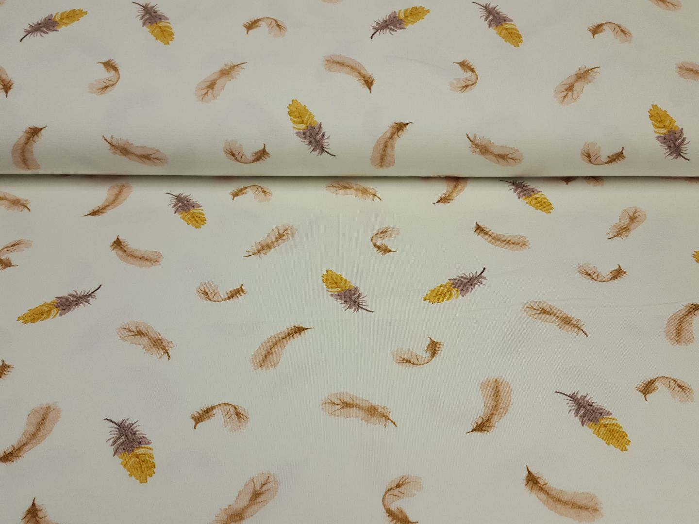 Poussin Plumes offwhite/beige/senf