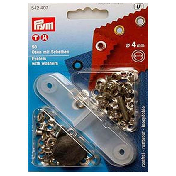 Ösen mit Scheiben 4mm silberfarbig