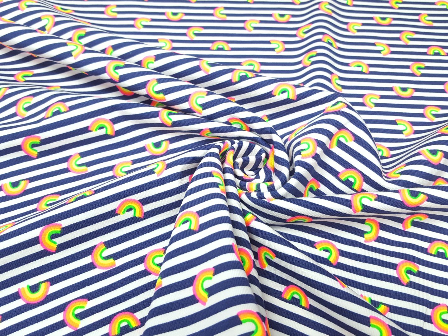Rainbow Stripe navy/weiss/neon