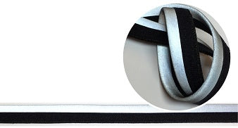 reflektierende Paspel elastisch schwarz