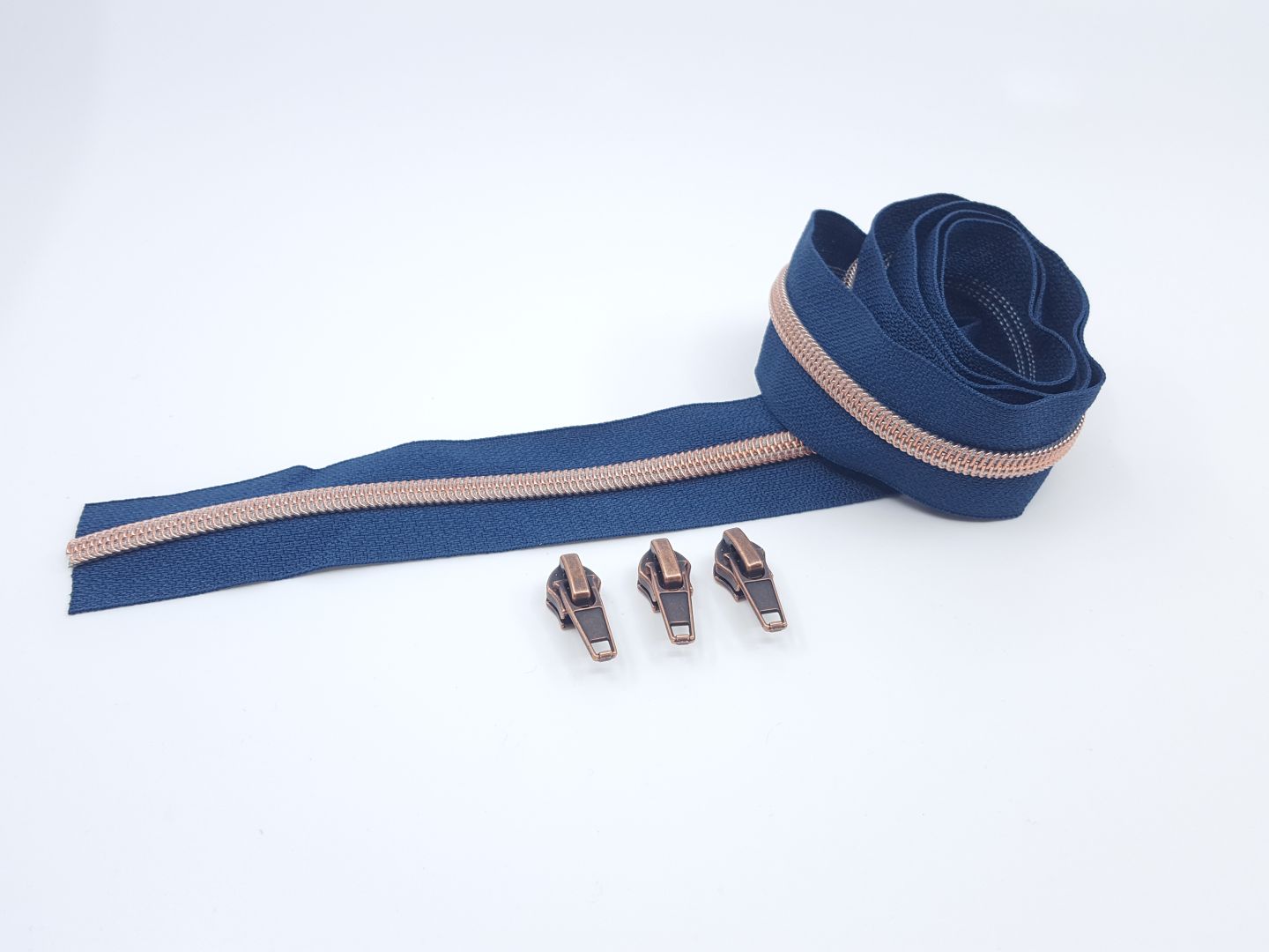 Reissverschluss & Zipper Set Metallic Look/Petrol 6.5mm