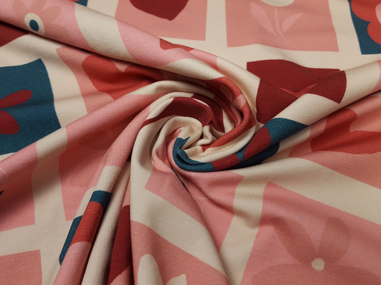 Retroblumen rosa/bordeaux/petrol