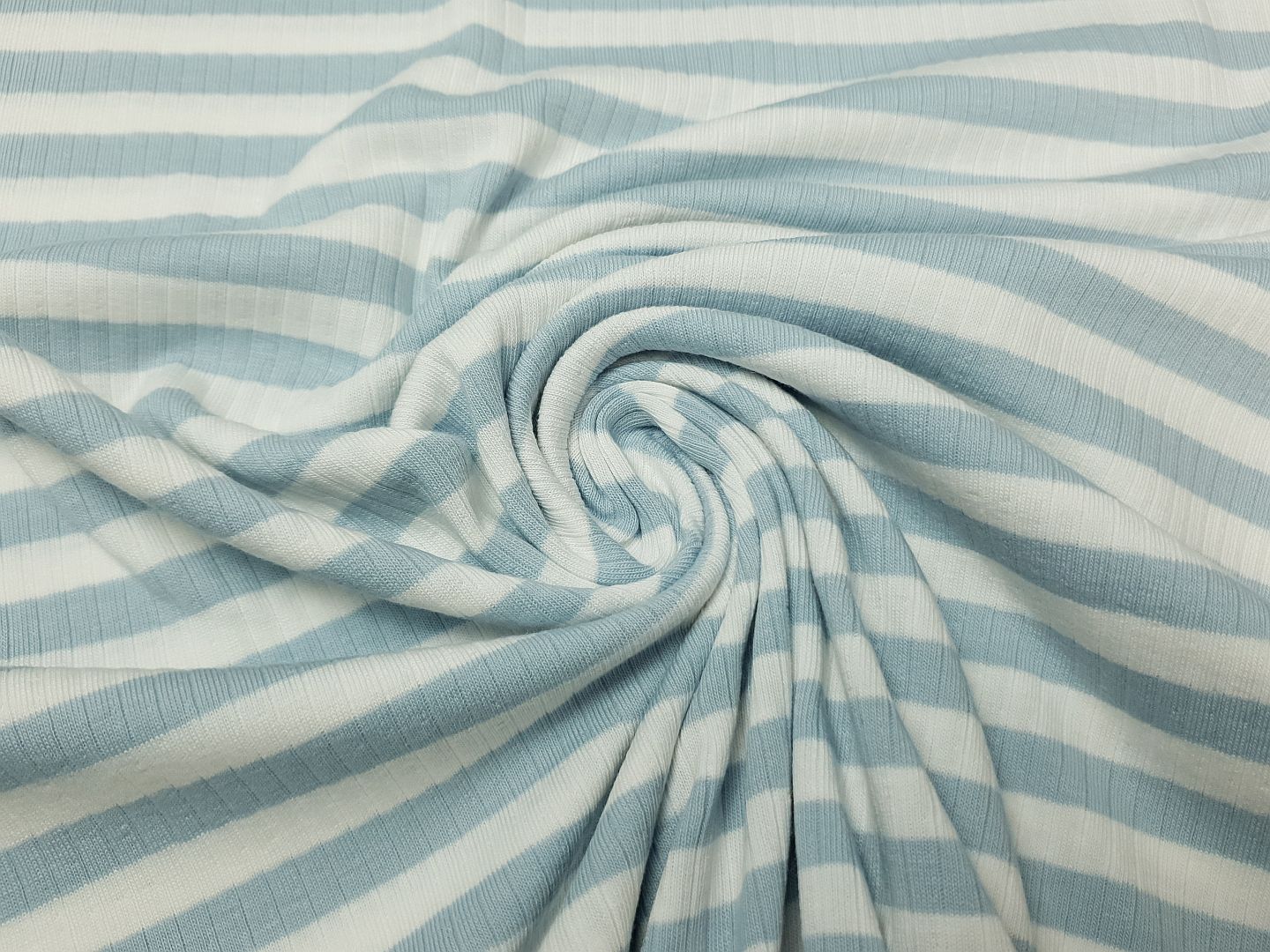 Rippjersey Stripes hellblau/offwhite
