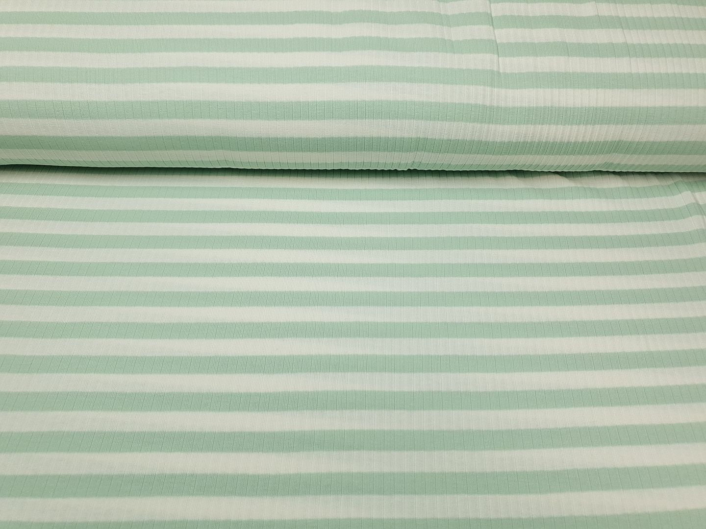 Rippjersey Stripes minzgrün/offwhite