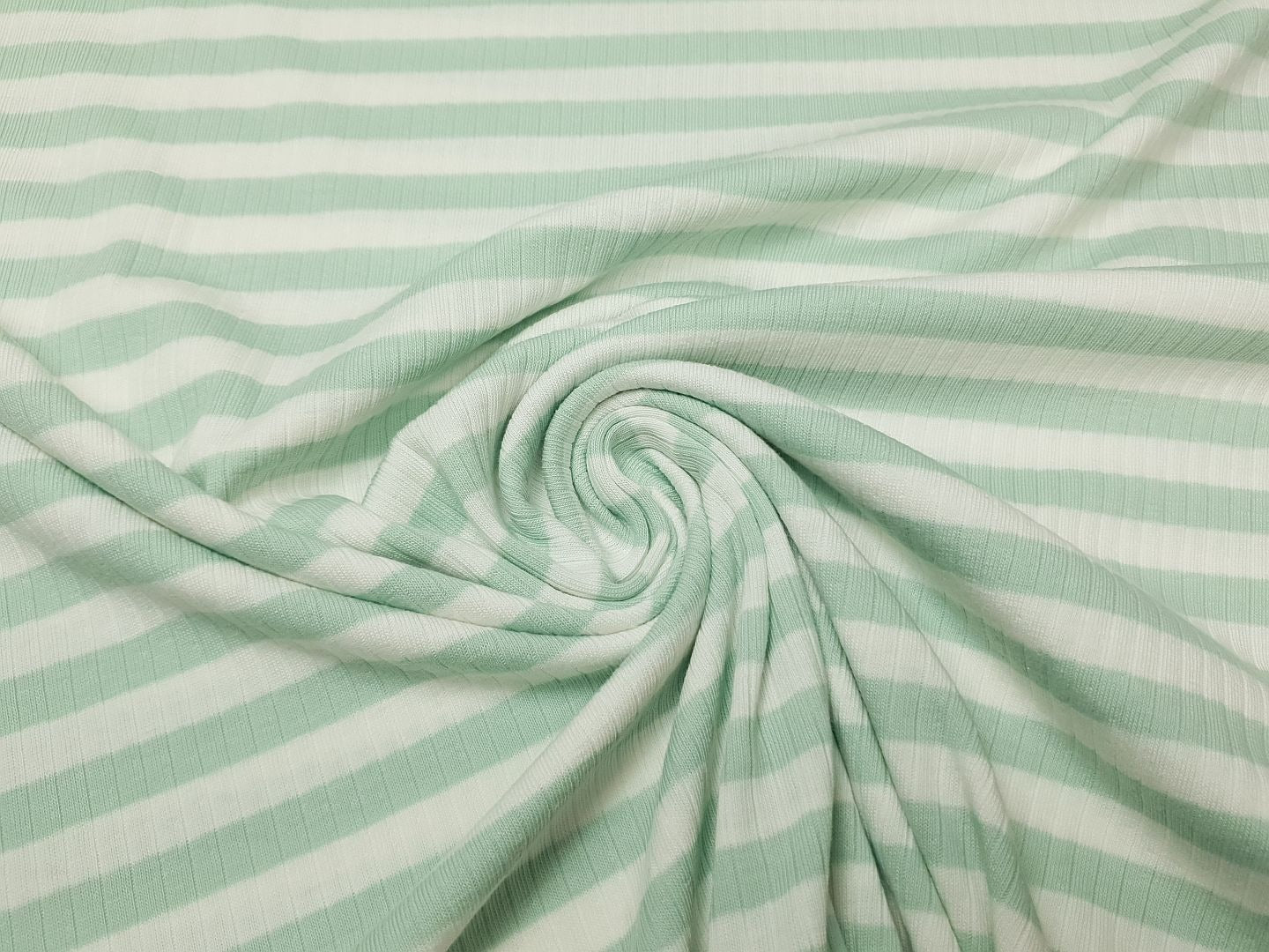 Rippjersey Stripes minzgrün/offwhite
