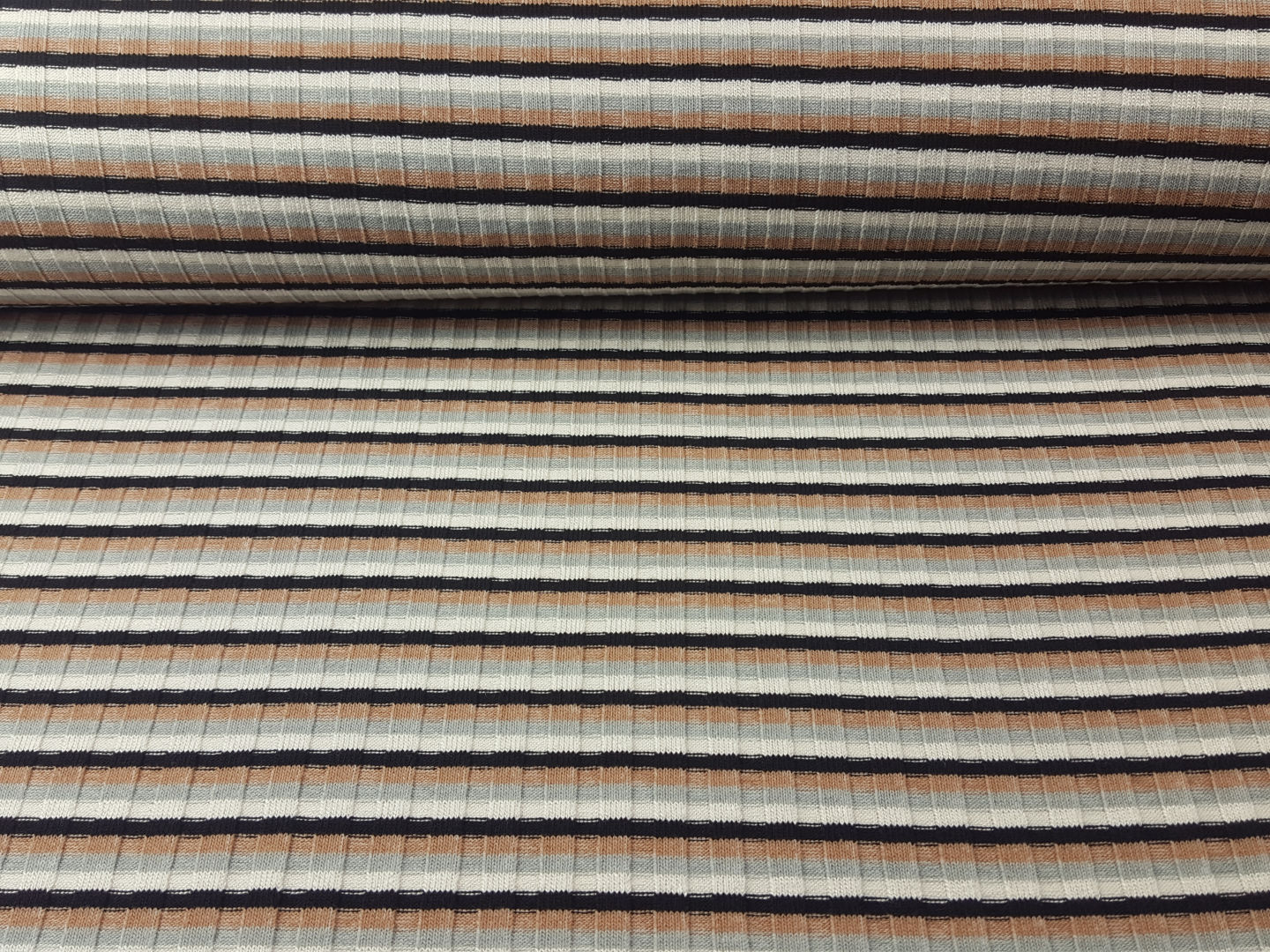 Rippstrick grau/schwarz/offwhite