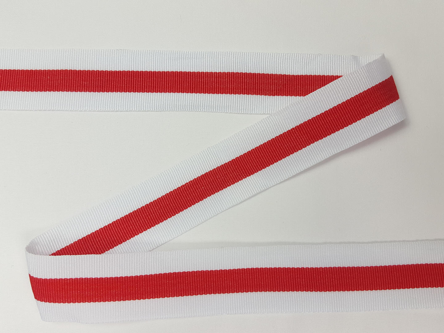 Ripsband mit Streifen weiss-rot