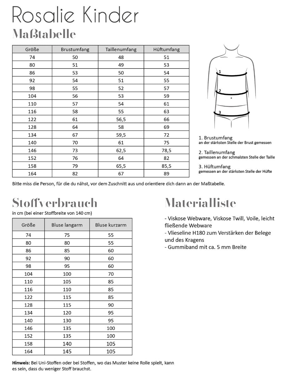 Papierschnittmuster Rosalie Kinder von Fadenkäfer