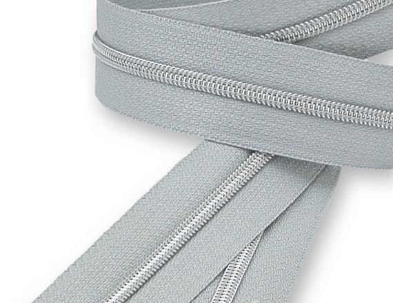 Reissverschluss PREMIUM metallisiert Gr.3 hellgrau/silber